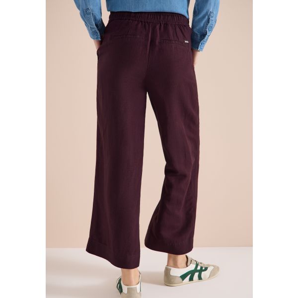 Cecil linnen broek burgundy 380433 17309