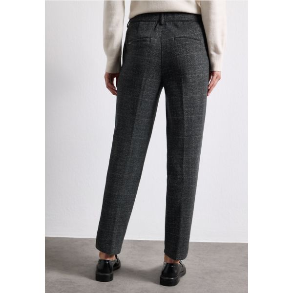 Street One chino ruit broek grey melange 380882 27