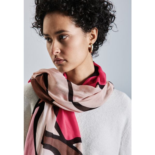 Street One lange print sjaal honey sand 572720-A
