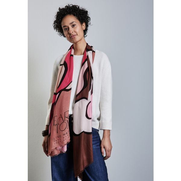 Street One lange print sjaal honey sand 572720-A