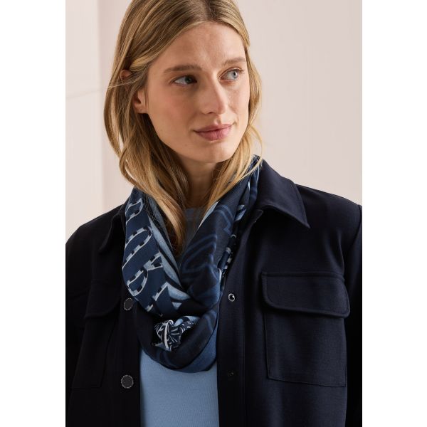 Cecil ronde print sjaal universal blue 572739 3551-A