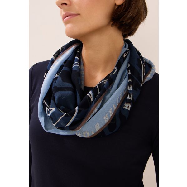 Cecil ronde print sjaal dark blue 572901 36831-A
