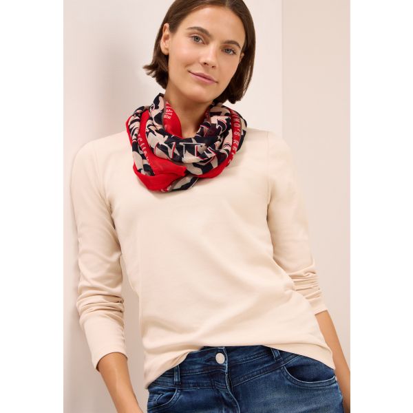 Cecil ronde print sjaal fiery red 572901 36953-A