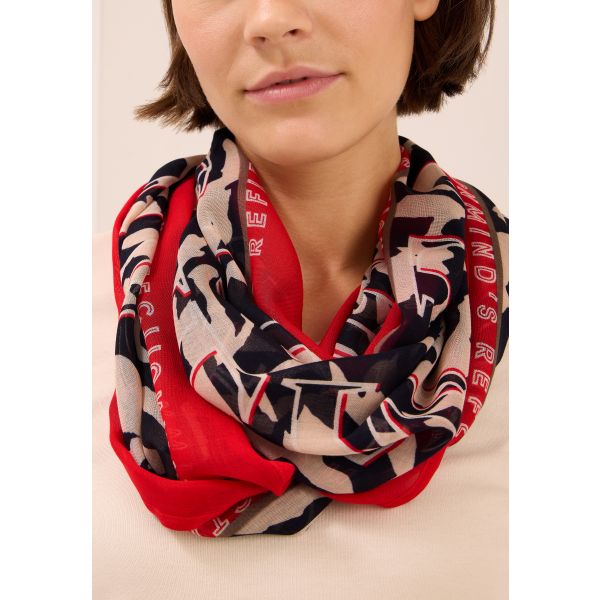 Cecil ronde print sjaal fiery red 572901 36953-A