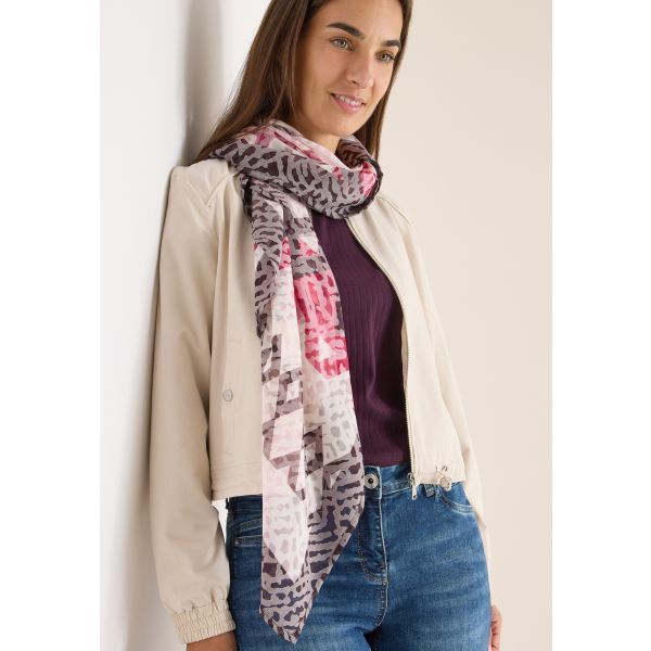 Cecil vierkante print sjaal eggplant red 572936 36-A
