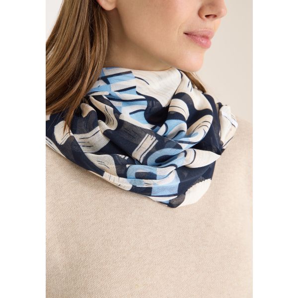 Cecil ronde print sjaal universal blu 573024 35512-A