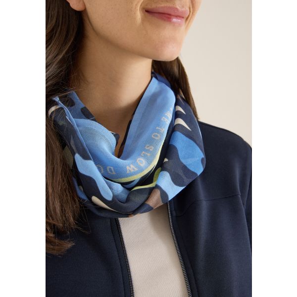 Cecil ronde print sjaal universal blue 573046 3551-A