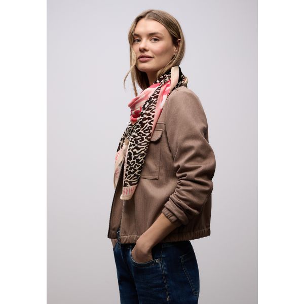 Street One vierkant print sjaal coral 573054 37261-A