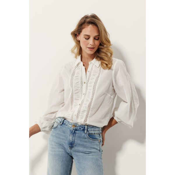 Tramontana kanten blouse off wihte A06-15-301