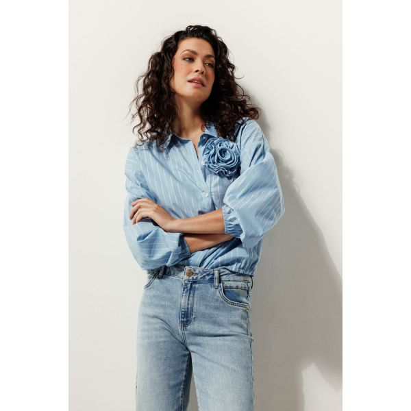 Tramontana oversized denim blouse C12-15-301