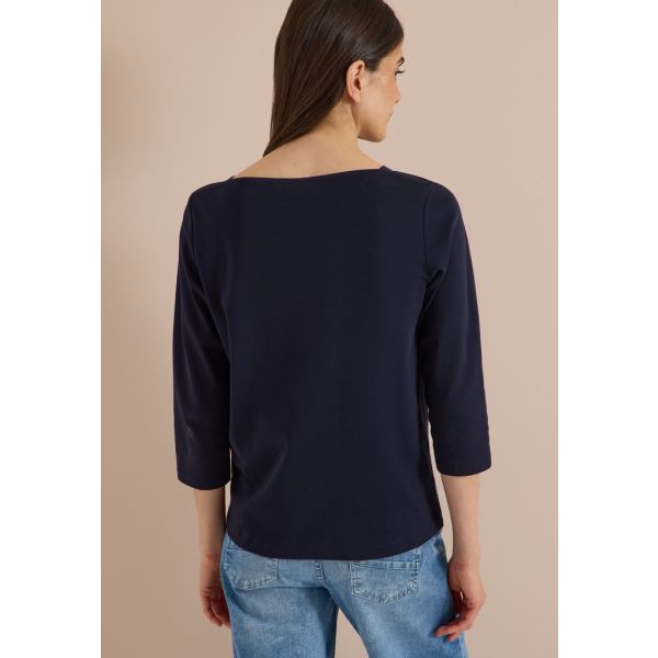 Cecil 3/4 mouw shirt dark blue 325588 16831