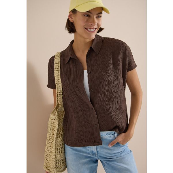 Cecil structuur blouse cacao 346711 17673