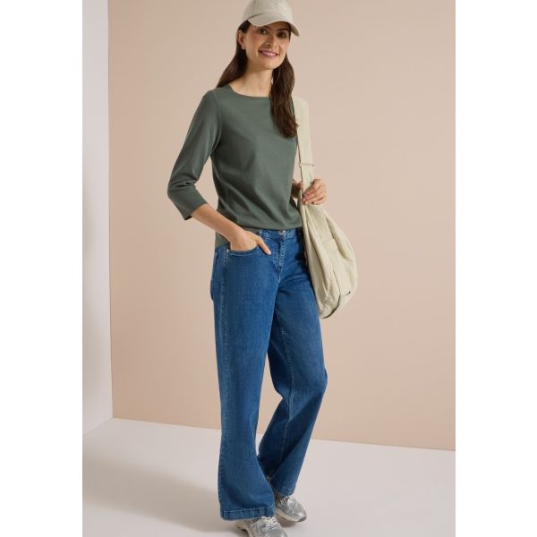 Cecil 3/4 mouw shirt olive green 325588 17798