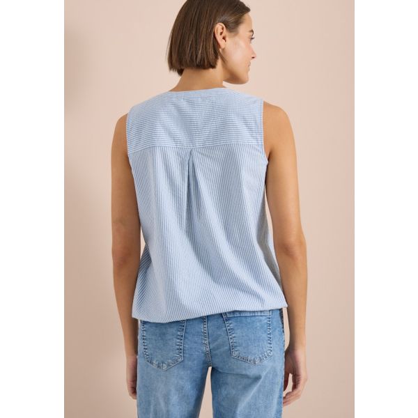 Cecil seersucker streep blouse blue 346631 21838