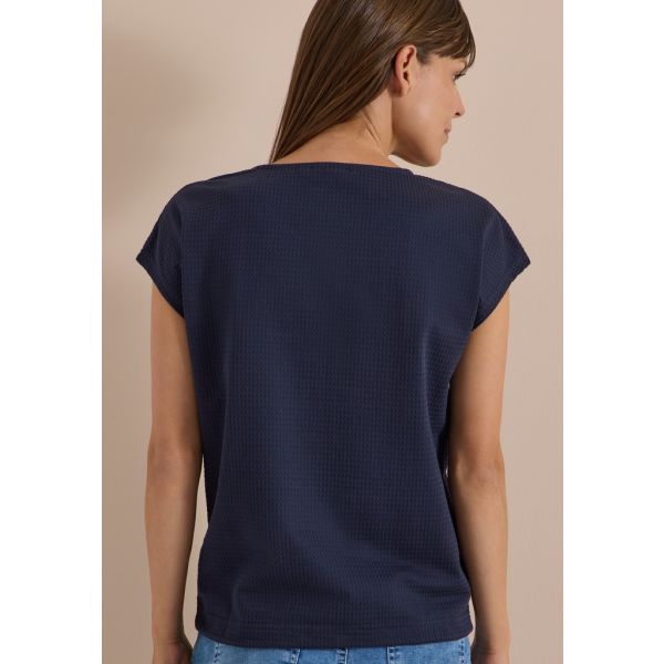 Cecil structuur shirt dark blue 325590 26831