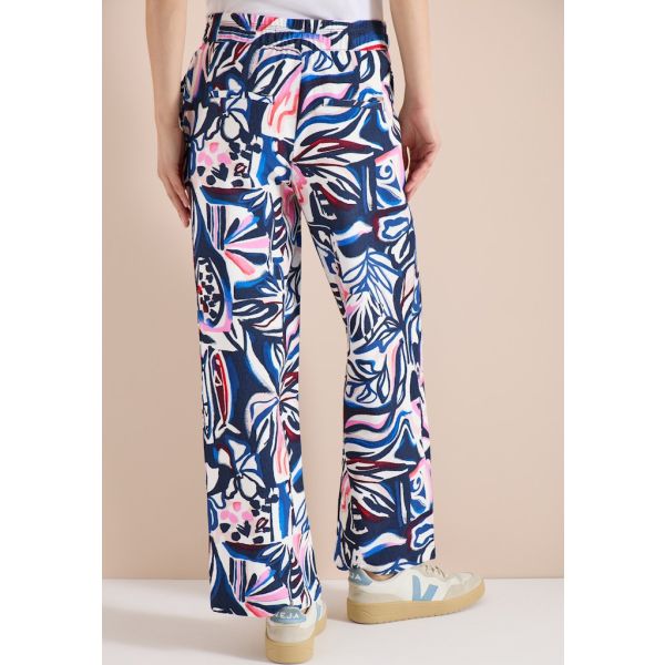 Cecil print broek universal blue 380823 35512