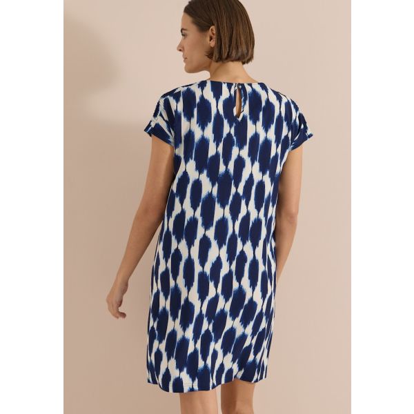 Cecil viscose print jurk dark blue 145011 36831