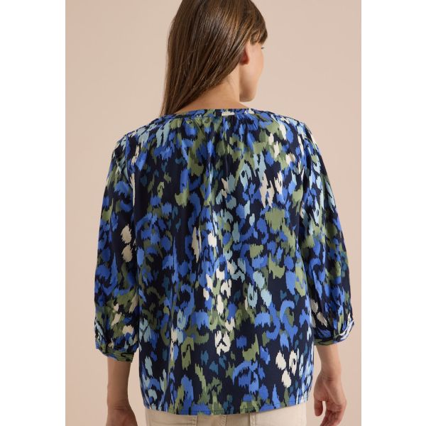Cecil viscose print blouse dark blue 346804 36831