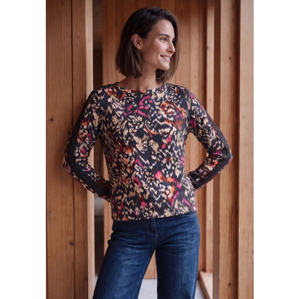 Cecil print shirt truffle brown 326049 37747