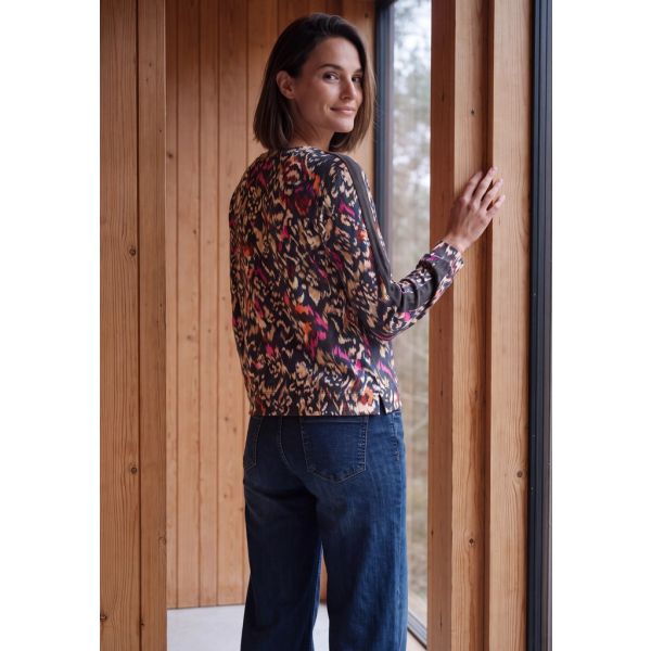 Cecil print shirt truffle brown 326049 37747