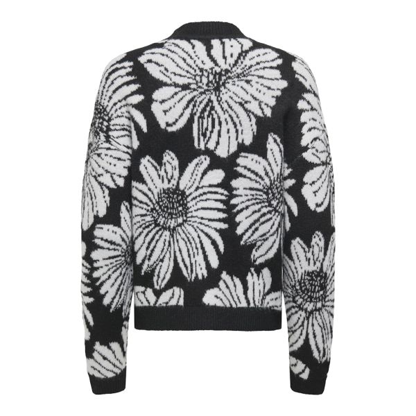 JDY jacquard bloemen trui black 15350852