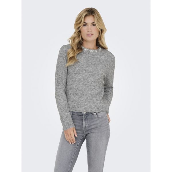 JDY trui met steentjes medium grey 15351917