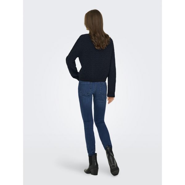 JDY bouclé vest total eclipse blue balck 15354847