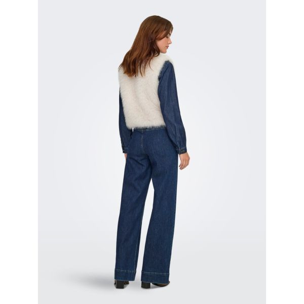 JDY faux fur gilet birch 15359348