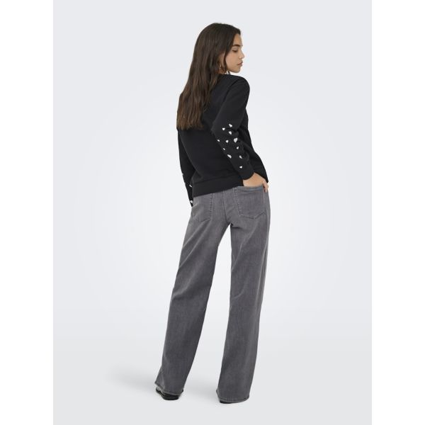 JDY sweater met hartjes black 15355417