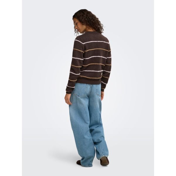 JDY streep trui coffee bean 15376591