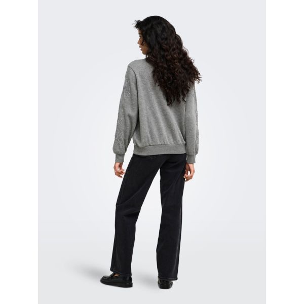 JDY borduur sweater medium grey 15376644