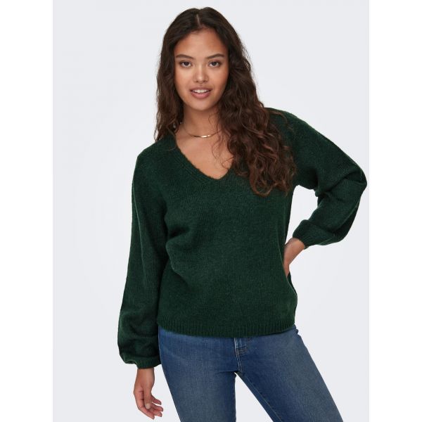 Groene v 2025 hals trui dames
