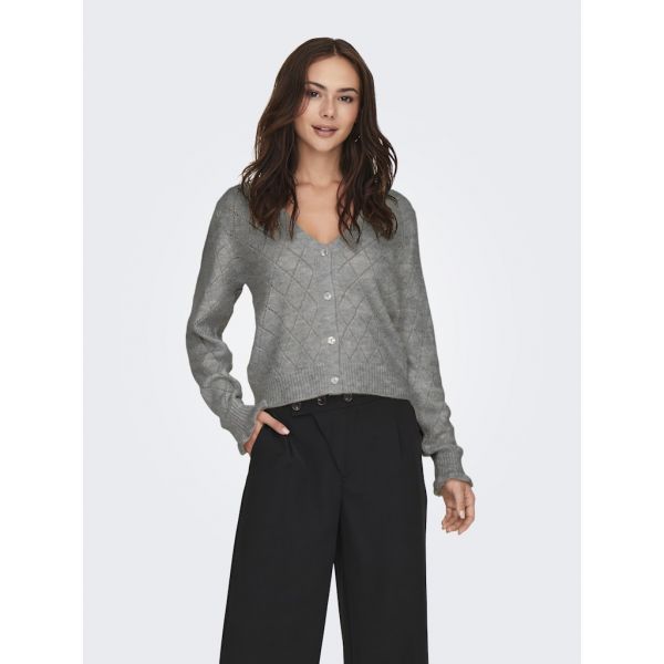 JDY ajour brei vest light grey melange 15309447