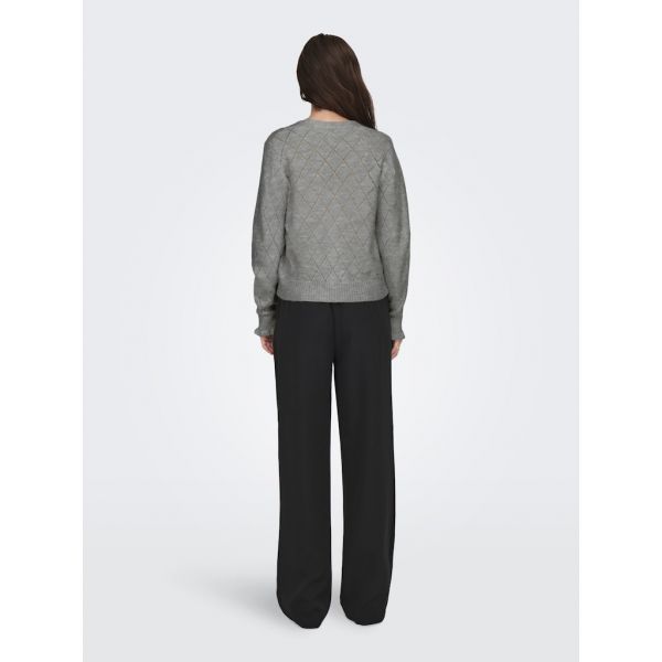JDY ajour brei vest light grey melange 15309447