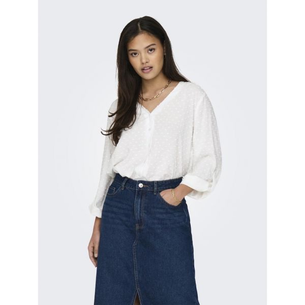 JDY blouse met 7/8 mouw cloud dancer 15311720