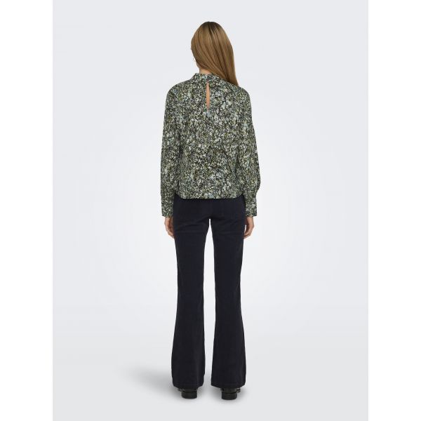 JDY print blouse black teal olive 15336122