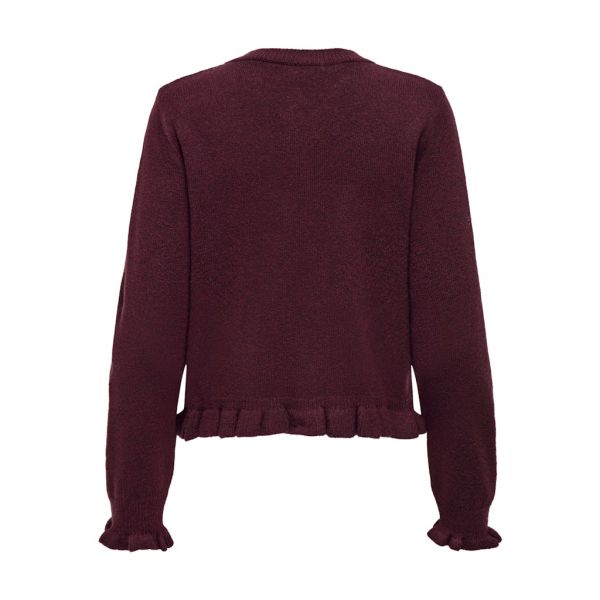 JDY fijn brei vest maroon banner 15363485