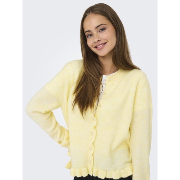 JDY fijn brei vest pastel yellow 15363485