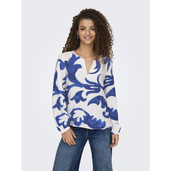 JDY print blouse birch blue art 15345625