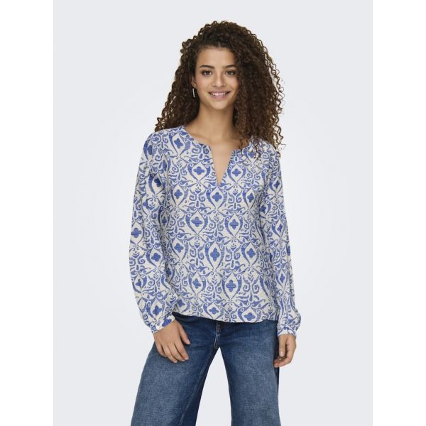 JDY print blouse birch blue ikat 15345625