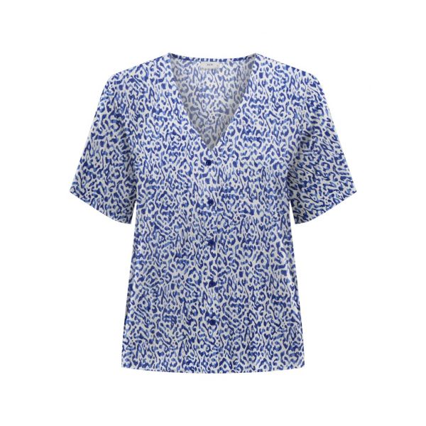 JDY print blouse cloud dancer bleu 15351571