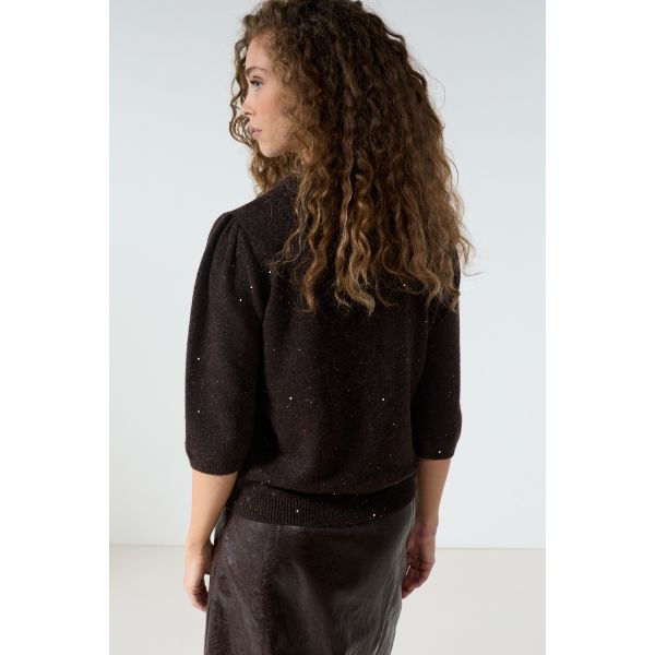 Tramontana short sleeve trui chocolate O08-21-601