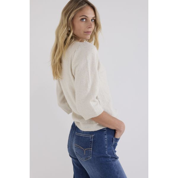 Tramontana short sleeve trui snow O08-21-601