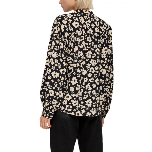 QS by S. Oliver bloemenprint blouse zwart 