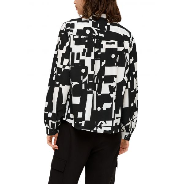 QS by S. Oliver print blouse black 2140618 99A2