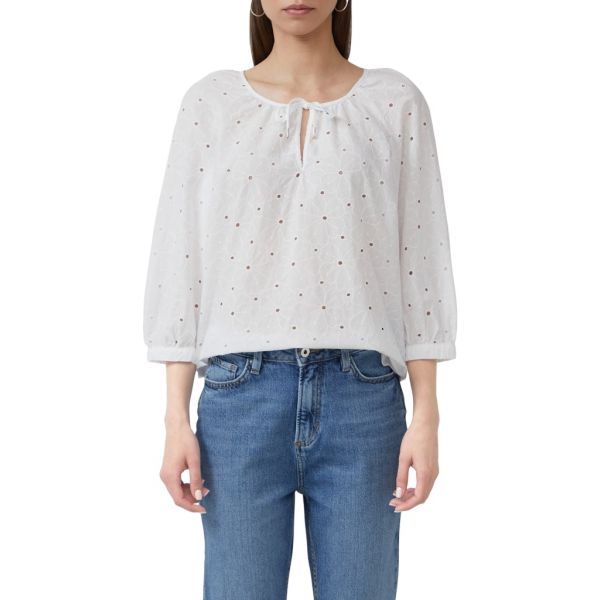 QS by S. Oliver broderie blouse white 2161162 0100