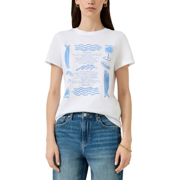 QS by S. Oliver print shirt white 2180407 01D0