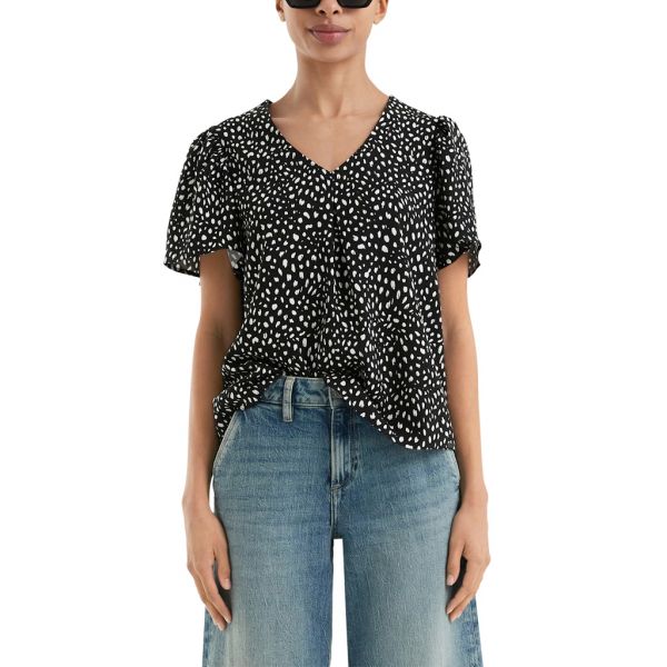 QS by S. Oliver print blouse black 2169377 99A0