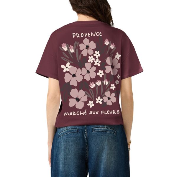 QS by S. Oliver print shirt rug bordeaux 2181429  