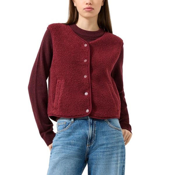 QS by S. Oliver teddy gilet brdeaux 2182058 3903